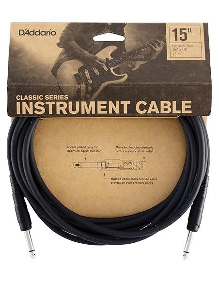 Cable de guitarra D'addario Classics Series 1/4" to 1/4" jack jack. 4.5 metros