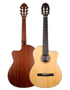 Guitarra clásica Veelah CCTSN Cutaway + funda acolchada 2