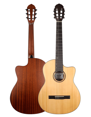 Guitarra clásica Veelah CCTSN Cutaway + funda...